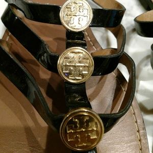 Tory Burch black patient sandles size 10